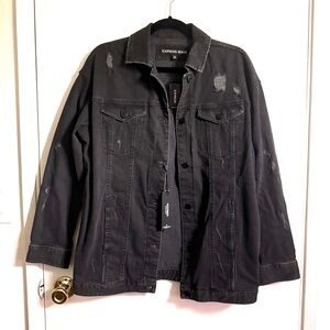 Express Jeans Distressed Boyfriend Jacket